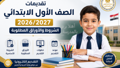 تقديم أولى ابتدائي 2026/2027.. تعرف على الشروط والأوراق المطلوبة